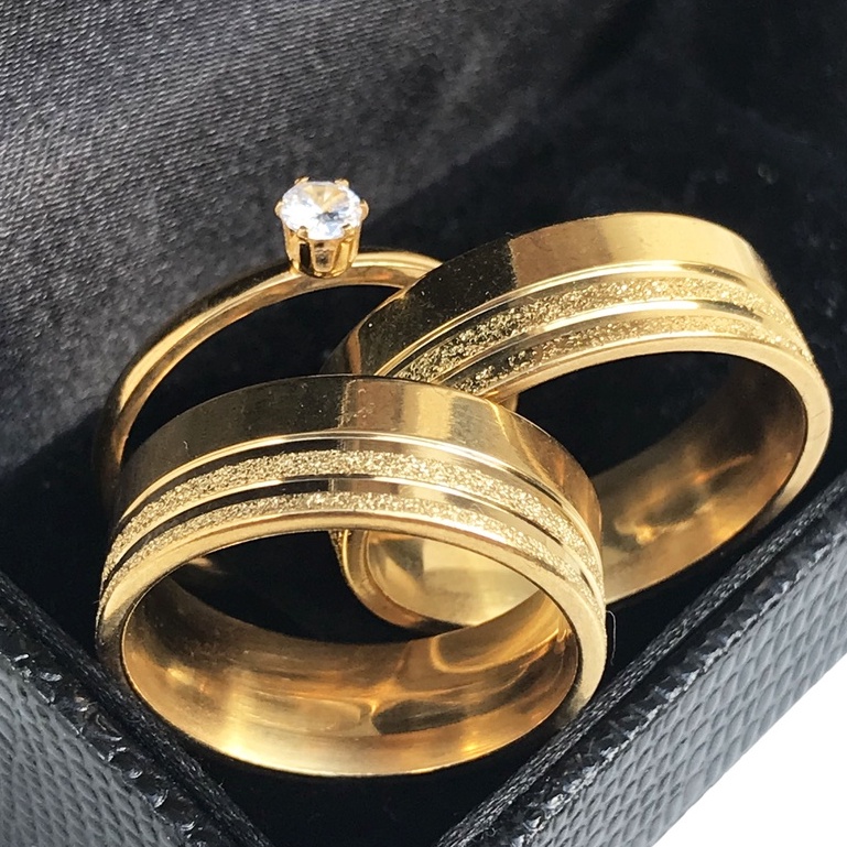 Par Alianças Anéis Noivado Casamento Banhada Grossa Jateada em Oferta na Shopee