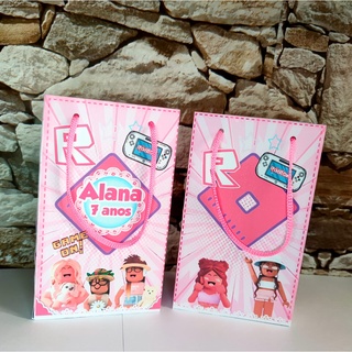 10 Sacolinhas Personalizadas Roblox Menina em Oferta na Shopee