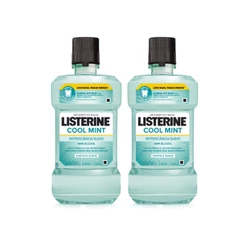 Kit 2 Antissépticos Bucal Listerine Cool Mint Refrescância Suave 500ml