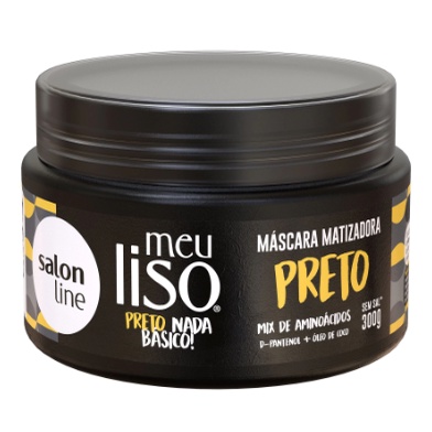 Máscara Matizadora Preta Meu Liso Salon Line 300g