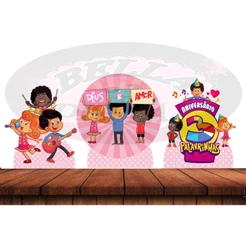 3 palavrinha rosa kit displays de festa 3 peças 20cm
