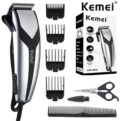 Kemei Professional Barbeadores Misturador De Cabelo Clipper Com Fio Elétrico Plugue Em Máquina De Corte Cabo Cortador KM-4640