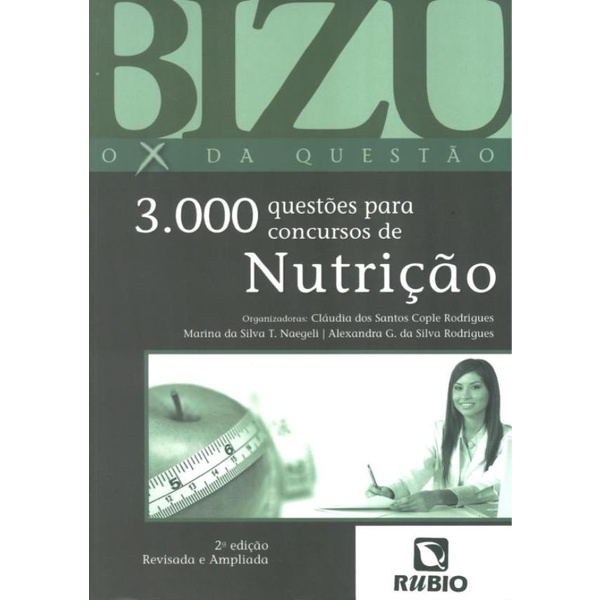 Livro - Bizu De Nutricao - 3000 Questoes Para Concursos De Nutrica