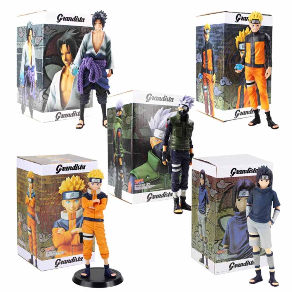 28cm Anime Naruto Figures Uzumaki Naruto Uchiha Sasuke Hatake Kakashi Grandista Collectible Model Toys PVC Figurine