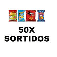 KIT COM 50 unidades Mini Salgadinho Biscoito Elma Chips Doritos / Cheetos / Fandangos / Batata