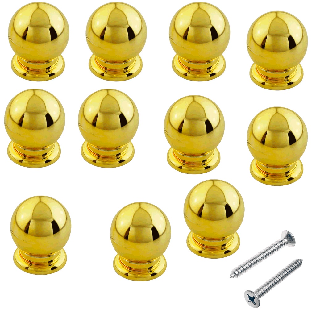 Puxador Dourado Bola Para Móveis Gaveta Armários Guarda Roupa kit Com 10 Peças em Oferta na Shopee