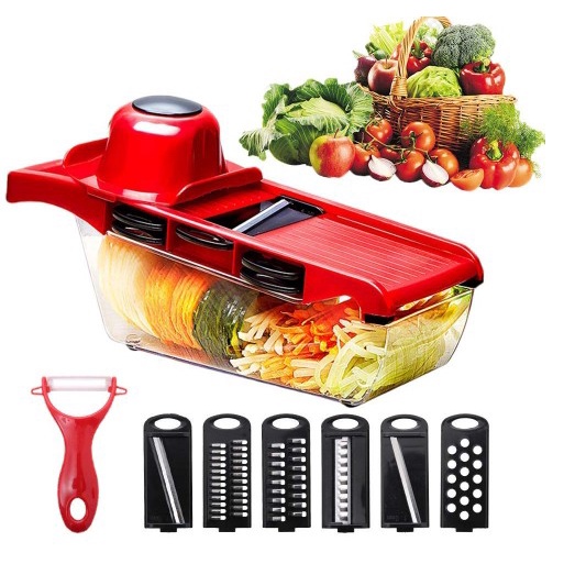 Mandoline Multi Processador 6 Em 1 Lamina De Aço Inox Ralador