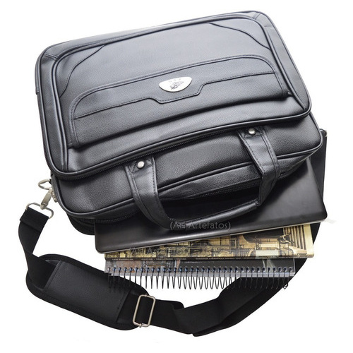 Pasta Notebook Executiva, Maleta Bolsa Case Marrom E Preta