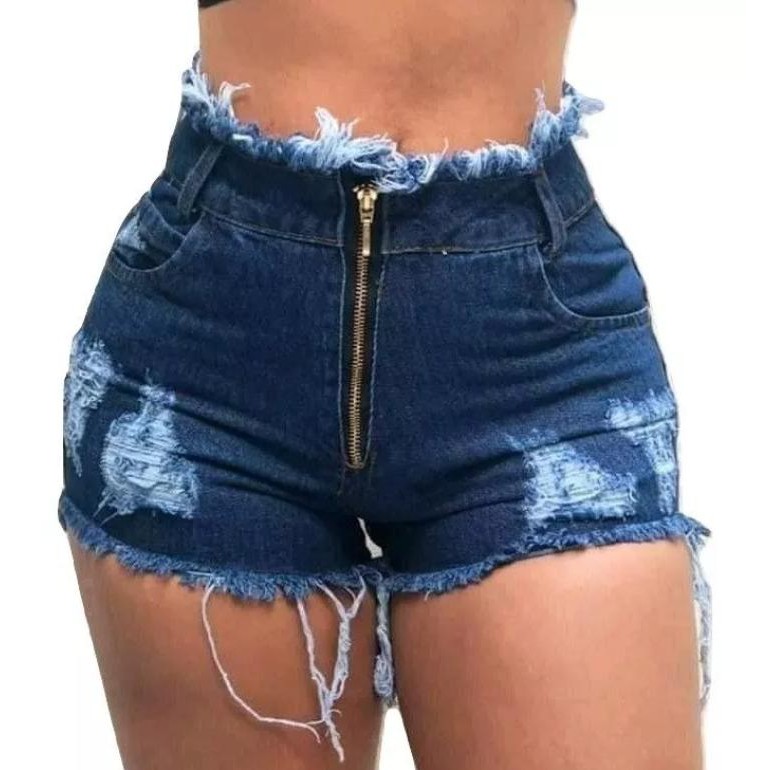 shorts jeans feminino cintura alta barato