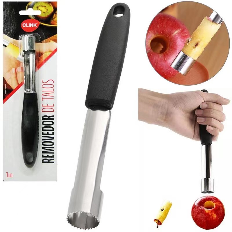 Removedor de Miolo de Frutas Multifuncional em Aço Inoxidável / Ideal para Peras/Maçãs