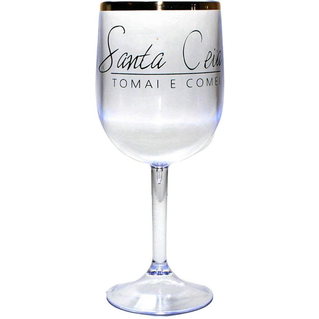 1 Taça 290ml Transparente ou Dourada Para Decoração Santa Ceia