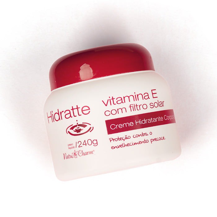 Creme Hidratante Corporal Vitamina E com Filtro Solar 240g Natu Charm em Oferta na Shopee