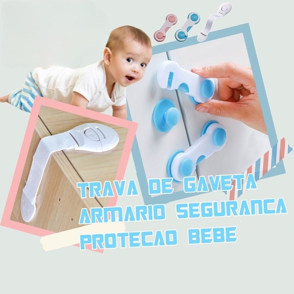 Trava De Gaveta Armário Segurança Proteção Bebe