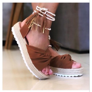 sandalia flatform amarrar