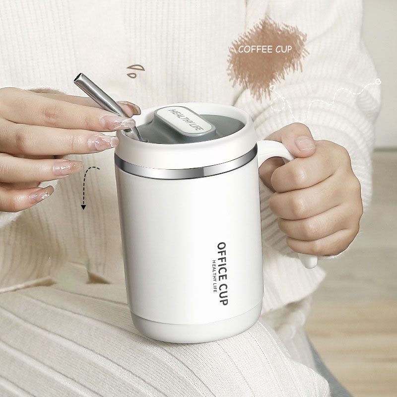 500ML Copo Térmico Café Garrafa térmica De Aço Inox Vacuum Coffee Mugs Caneca Com Visor De Temperatura/Xícara De Café Para Escritório/Ambientes Externos