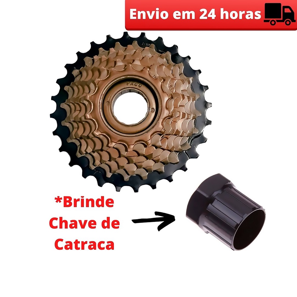 Roda Livre Catraca De Bicicleta 21v 7v Rosca Index Bike + Extrator de Catraca Bicicleta