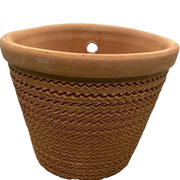 Vaso Barro Cerâmica Parede Frisado Tam.3 - 1unidade