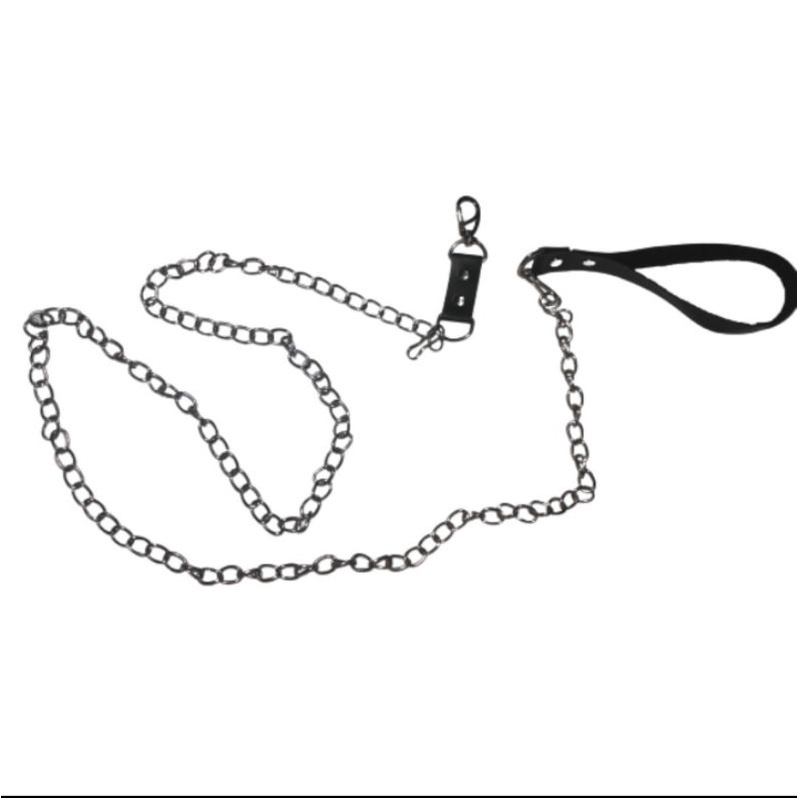 GUIA de Corrente para Coleira com Detalhes de Couro Sintético FETICHE BDSM em Oferta na Shopee