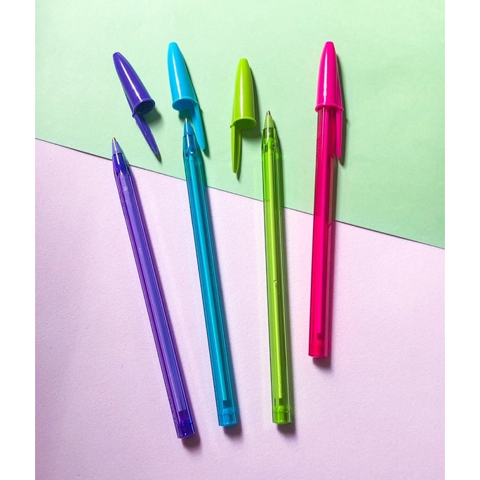 Kit Caneta Esferográfica Cristal Bic Fashion kit colorida |  caneta colorida | material escolar |  papelaria