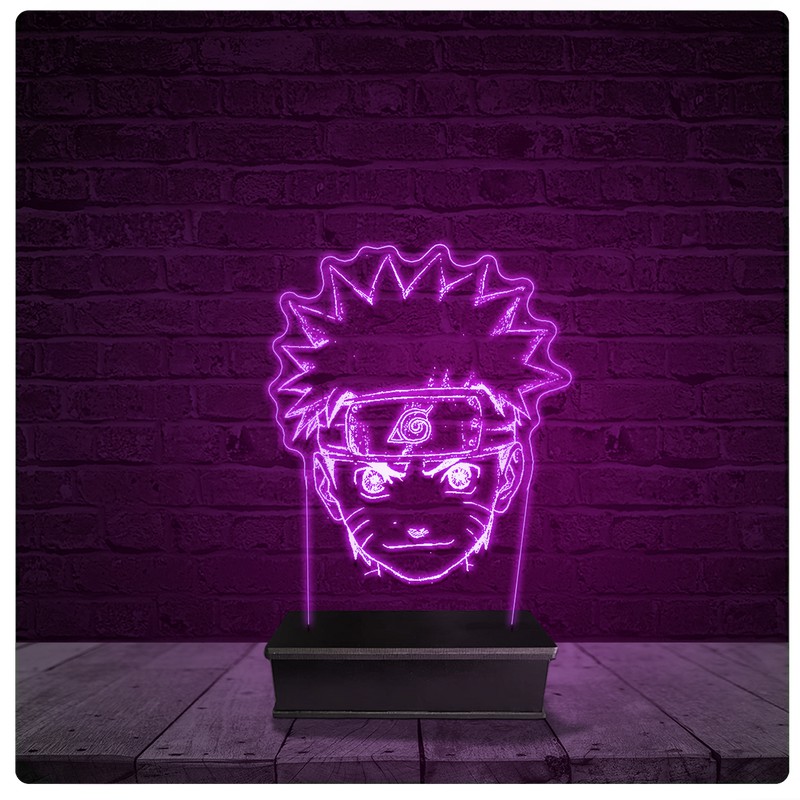 Luminária e Abajur Acrílico Led - Naruto Anime Desenho 12