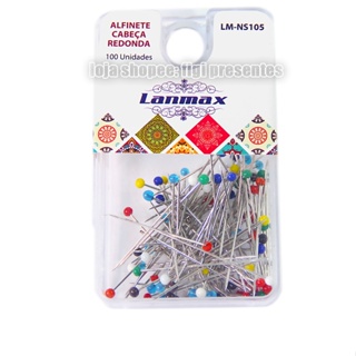 Alfinete Cabeça De Vidro Lanmax Colorido Alinhavar 100 unid em Oferta na Shopee