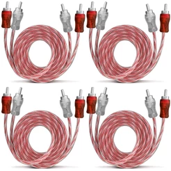Kit 4 Cabos Rca 1 Metro Cobre 1m Automotivo Tech One Listras