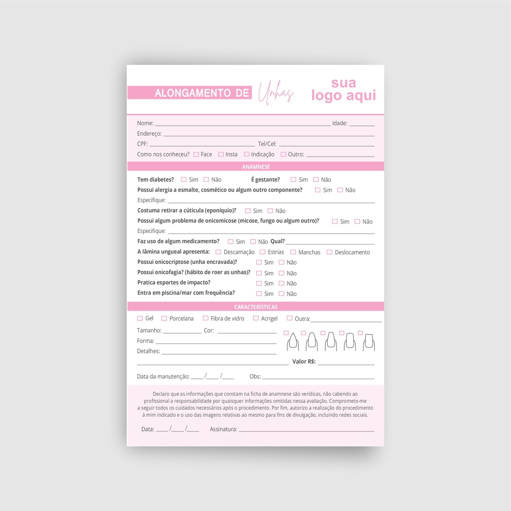 Bloco Anamnese Personalizado A4 em Oferta na Shopee