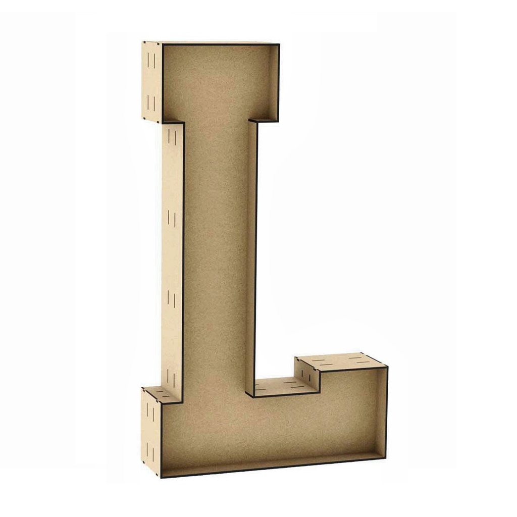 Letra Caixa L 30cm MDF Decoração Festa Nome Palavra Número