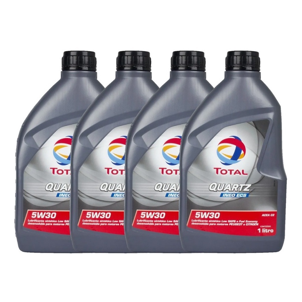 Kit 4 Litros Oleo Total Quartz Ineo Ecs 5w30 Motor Sintetico