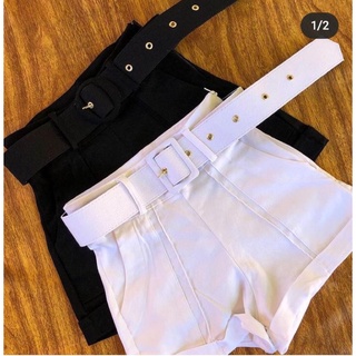 short curto com cinto bengaline shortinho feminino cintura alta top!! PROMOÇÃO