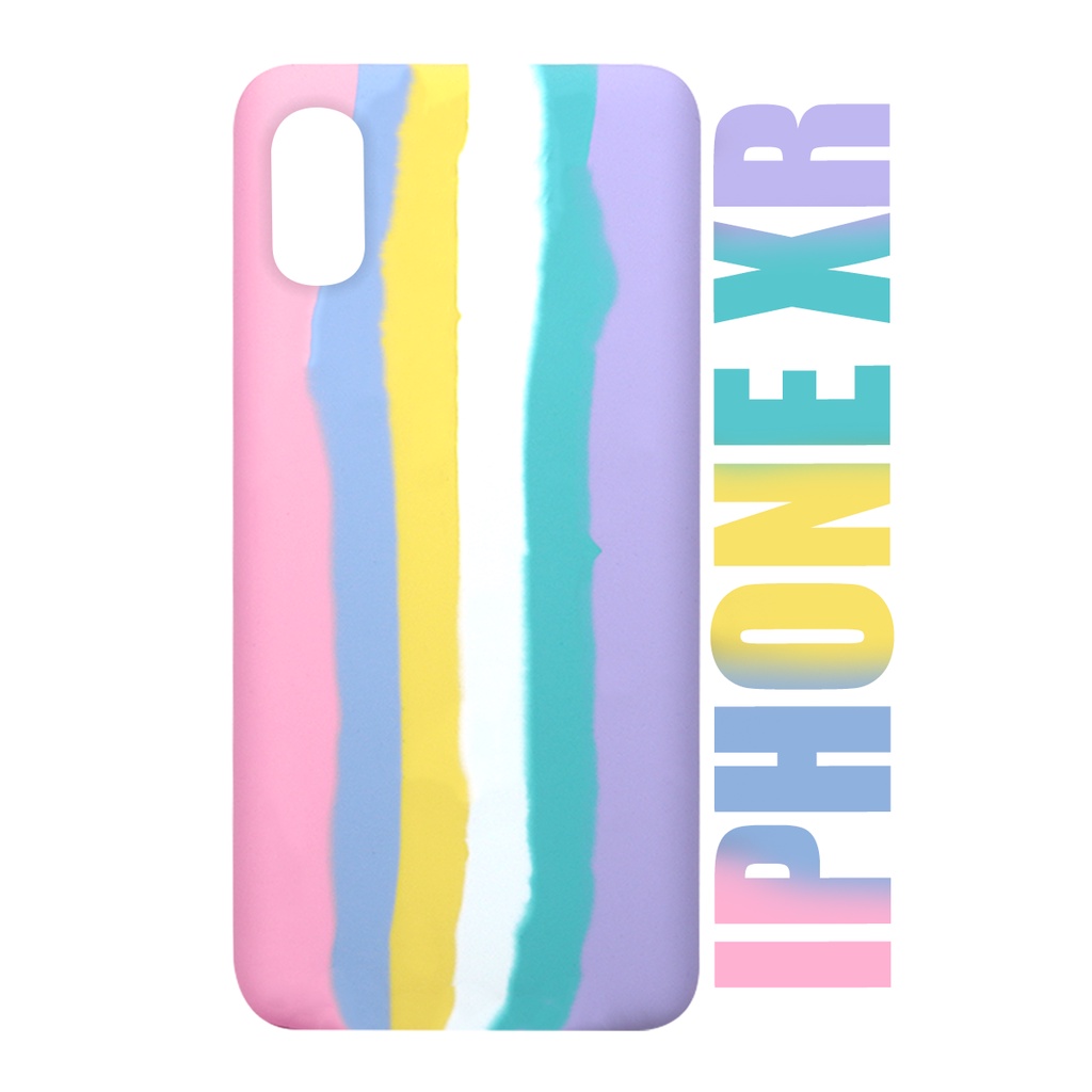 Case Capinha case aveludada Arco Iris Candy LGBT Algodão Doce Compatível IPhone XR se tela 6.1