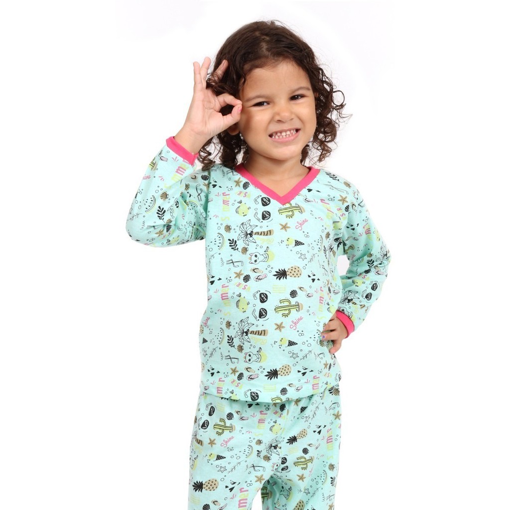 Kit 2 Pijama Infantil Blusa Calça Estampada Conjunto Algodão