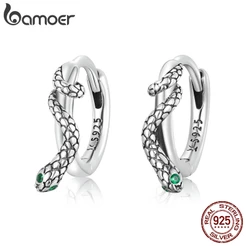 Bamoer Esterlina 925 Prata Orelha Brincos Fivela Moda Joias Presentes Para Mulheres SCE1357