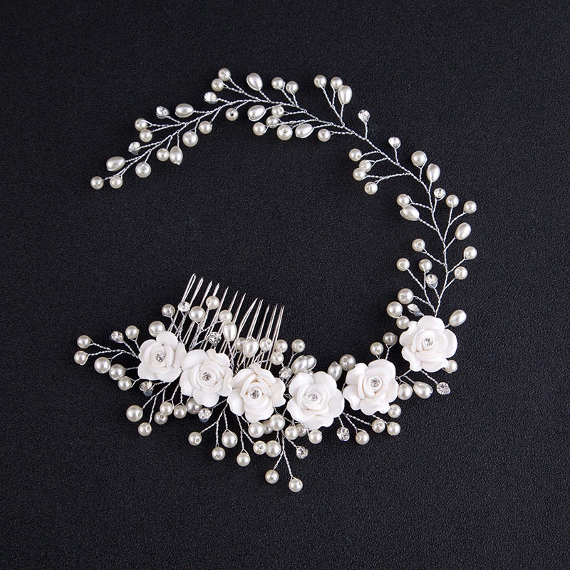 Fashion Korean Women Hair Comb Bride Wedding Clip Handmade Flowers