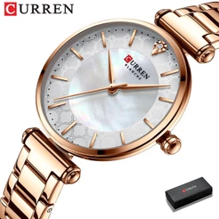 CURREN Relógios Femininos De Marca Superior Fashion Relógio De Pulso De Quartzo Fino Com Pulseira Charmosa De Aço Inoxid