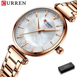 Curren Relógio De Pulso De Quartzo Fino Feminino Com Pulseira De Aço Inoxidável Charme 9072s