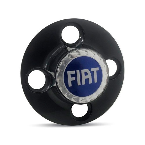 Calota Centro Miolo Meio Roda Ferro Fiat 500 Emblema Azul