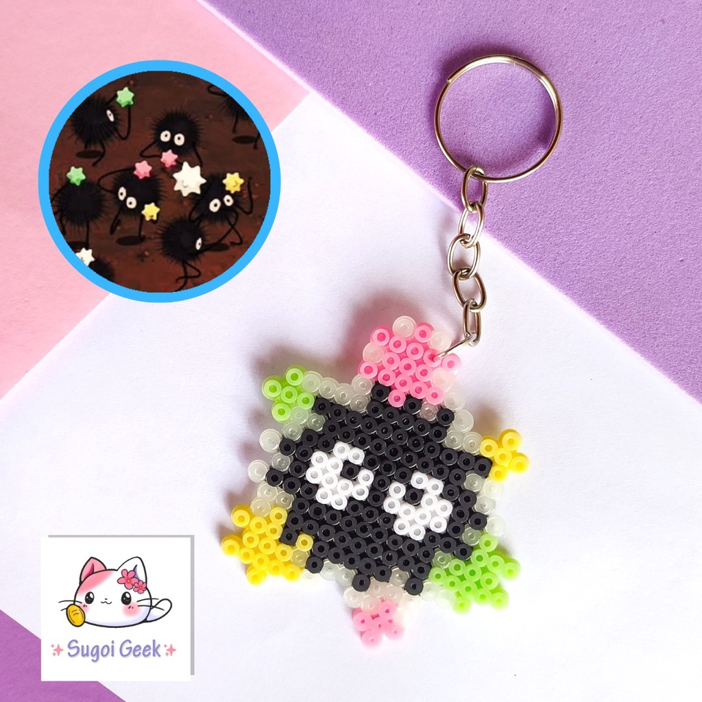 Chaveiro Susuwatari Studio Ghibli Anime Hama Perler Beads | Shopee Brasil