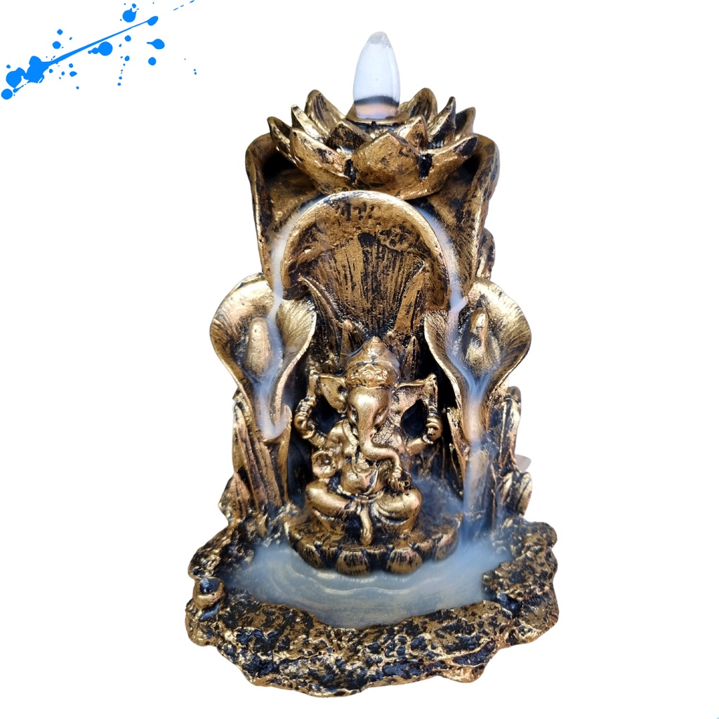 Incensario Cascata e Vareta 2 em 1 Lord Ganesha Deusa em Oferta na Shopee