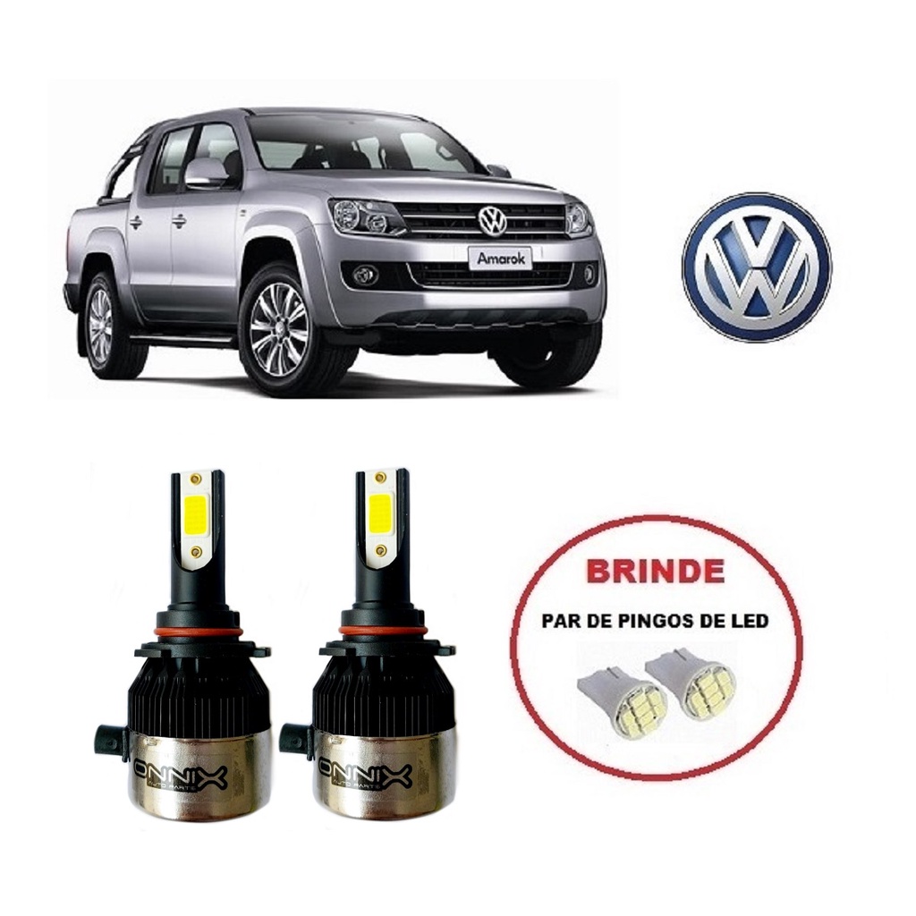 Kit 2 Lampadas Super Led para Farol De Milha Modelo HB4 com 6000k e 4800 Lumens Volkswagen Amarok 2011 2012 2013 2014