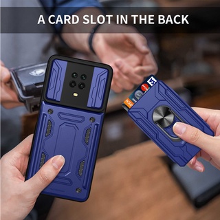 Luxury Shockproof Armor Case Xiaomi Redmi Note 9 Pro Max 9S 8 2021 4G Card Holder Stand Cover
