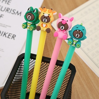 4 Peças Suprimentos Escolares De Urso De Desenho Animado Caneta Gel De Papelaria