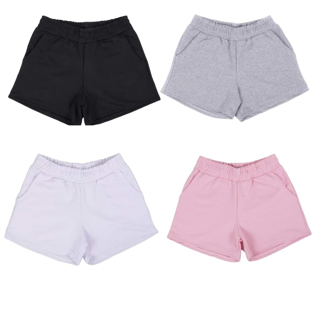 Short Feminino Moletinho com Bolso e Cós Elástico – Confortável para Dia a Dia | Várias Cores