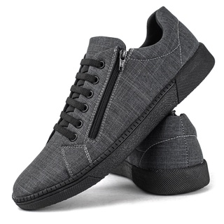 Tênis Sapatênis Casual Masculino Estilo Sport Fino com Zíper Lateral Promoção de Lançamento
