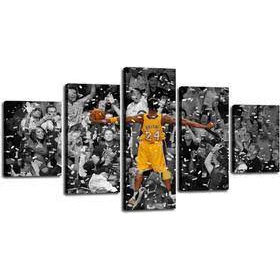 Quadro decorativo mosaico 5 peças Kobe Bryant idolo Basquete americano NBA decoração