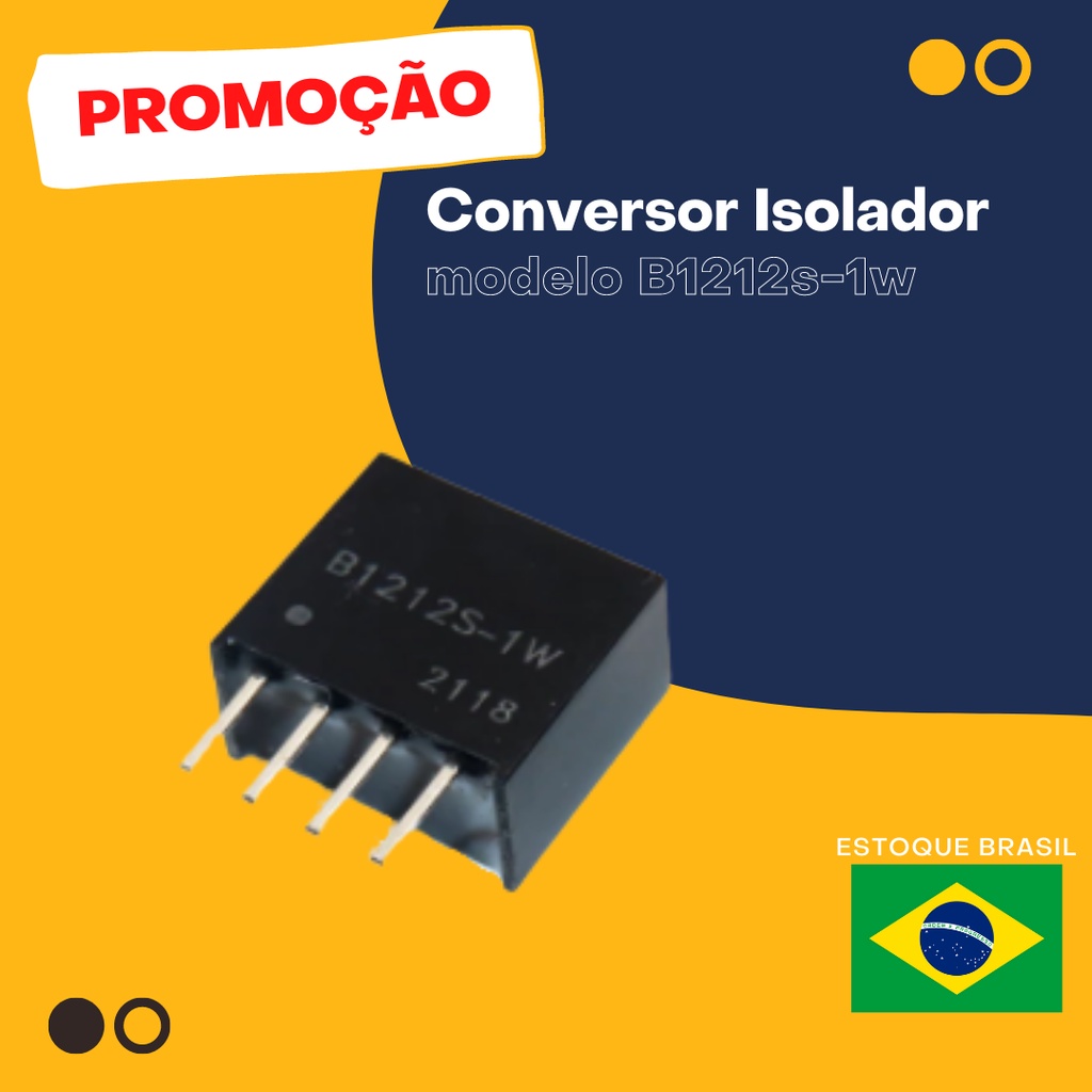 Conversor Isolador Fonte 12v B1212s-1w B1212 B1212s Sip-4 Dc | Shopee ...