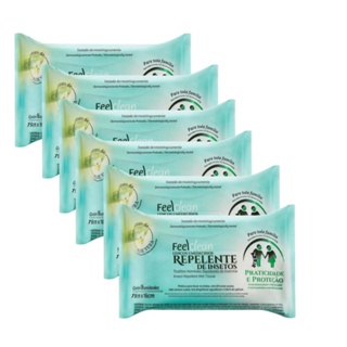 Lenços Umedecidos FeelClean Repelente de Insetos com 16 unidades - 6 PACOTES em Oferta na Shopee