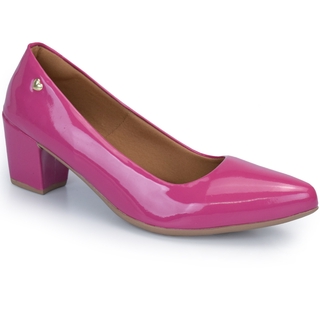 Sapato Scarpin Confort Salto Baixo Grosso Ref 1900