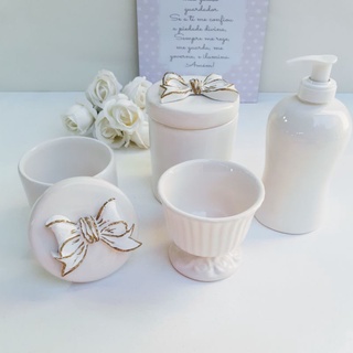 kit higiene bebê porcelana laço em Oferta na Shopee