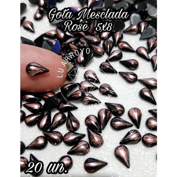 Gota 5x8 Mescalada 20 un. escolha a cor /Pedrarias